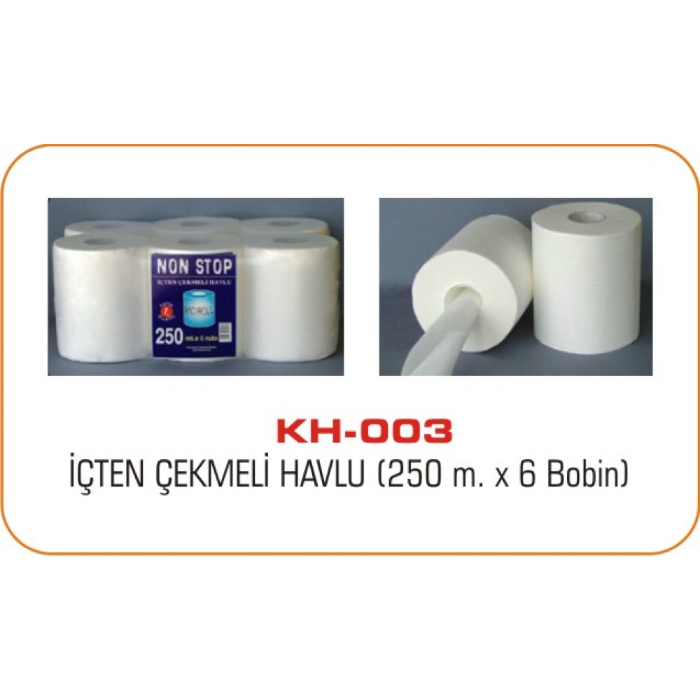İÇTEN ÇEKMELİ HAVLU 4 KG 250 m *6 BOBİN= 1 PŞT